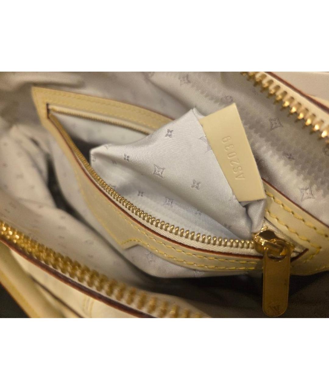 LOUIS VUITTON Белая кожаная сумка тоут, фото 4
