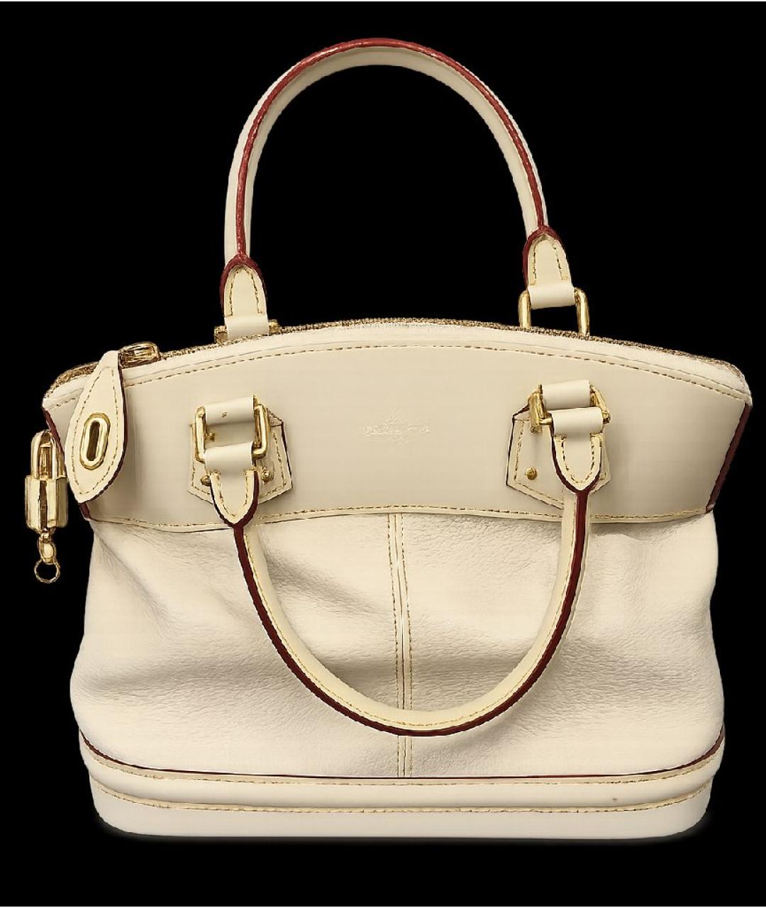 LOUIS VUITTON Белая кожаная сумка тоут, фото 9