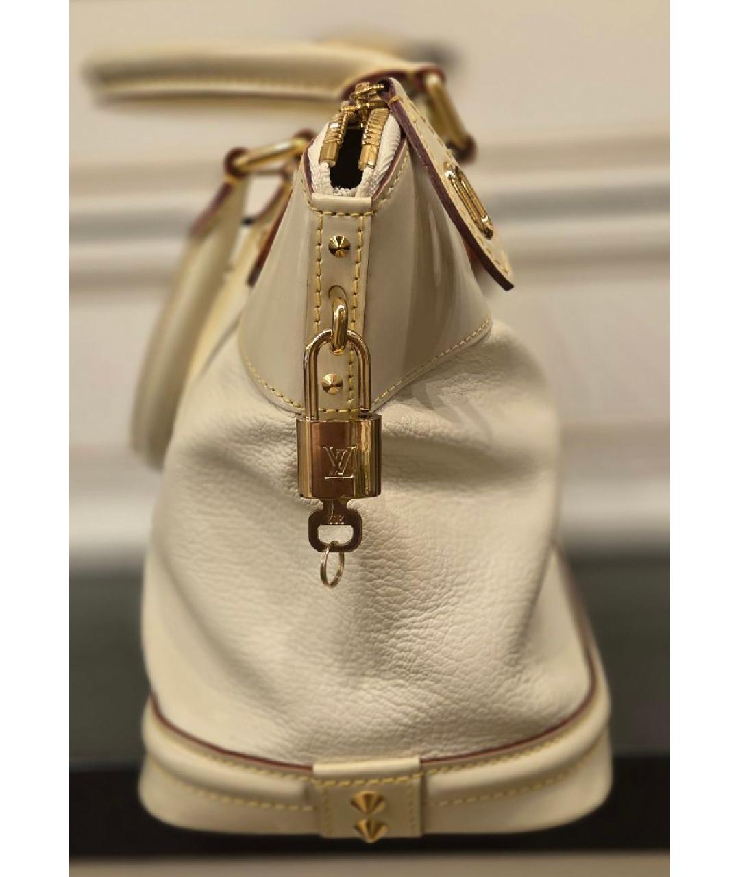 LOUIS VUITTON Белая кожаная сумка тоут, фото 3