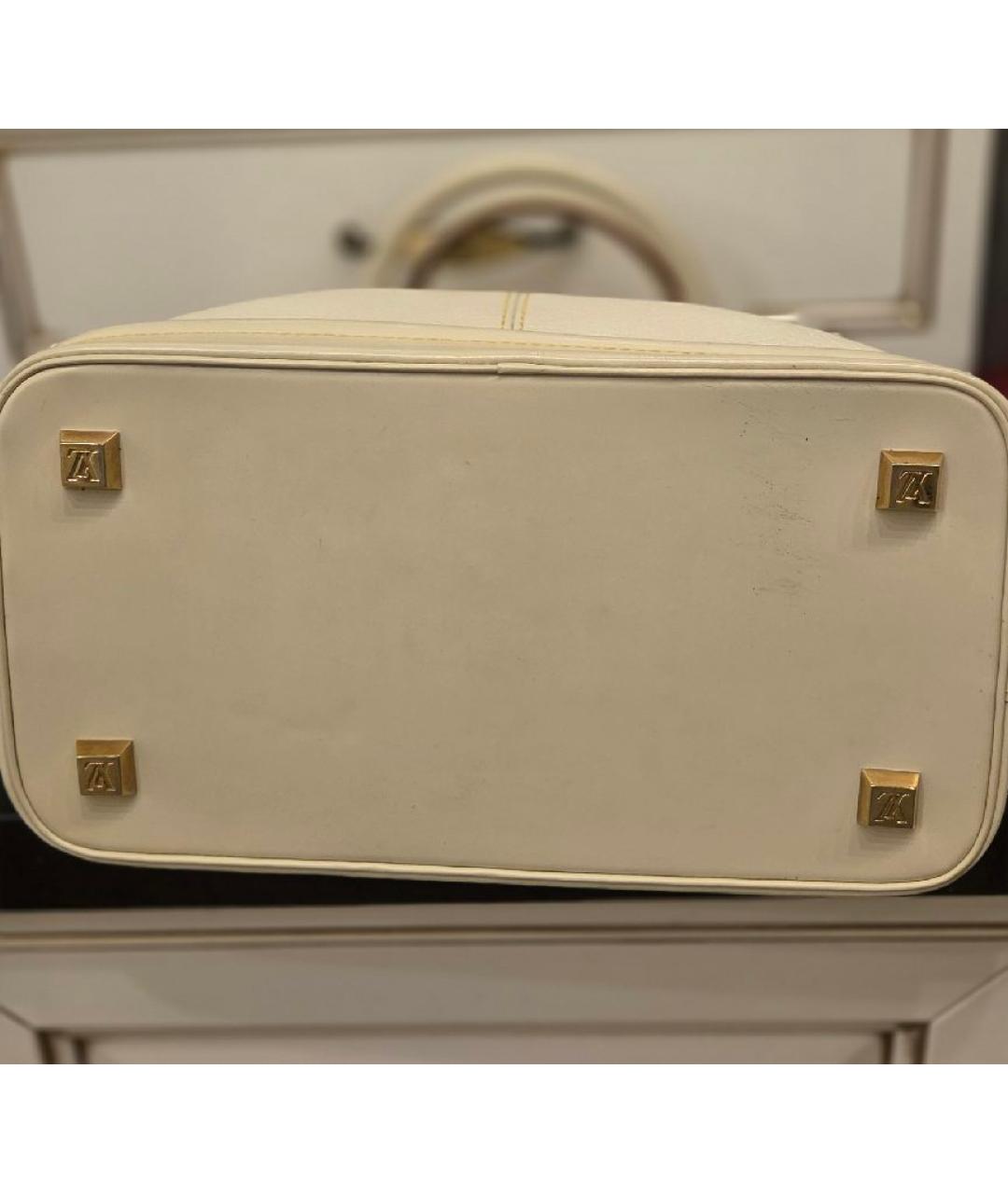 LOUIS VUITTON Белая кожаная сумка тоут, фото 7