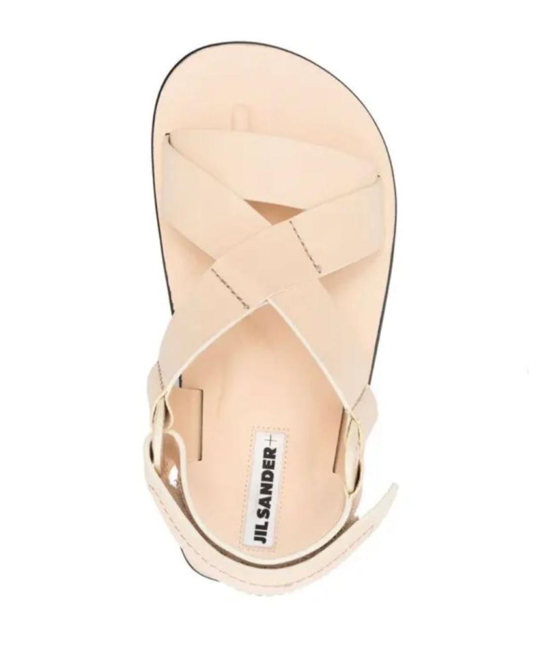 JIL SANDER Бежевые кожаные босоножки, фото 8