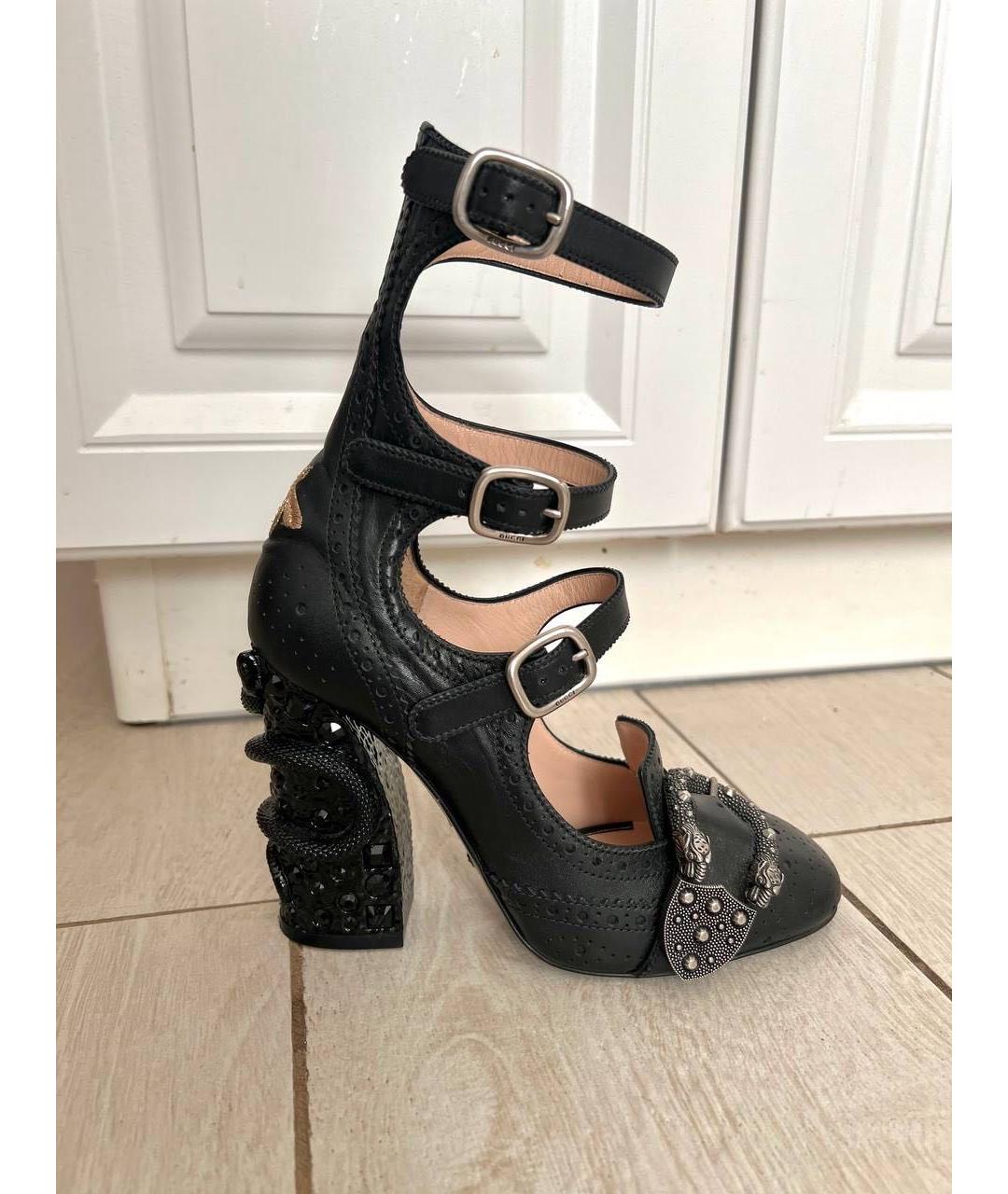 GUCCI Черные кожаные туфли, фото 8