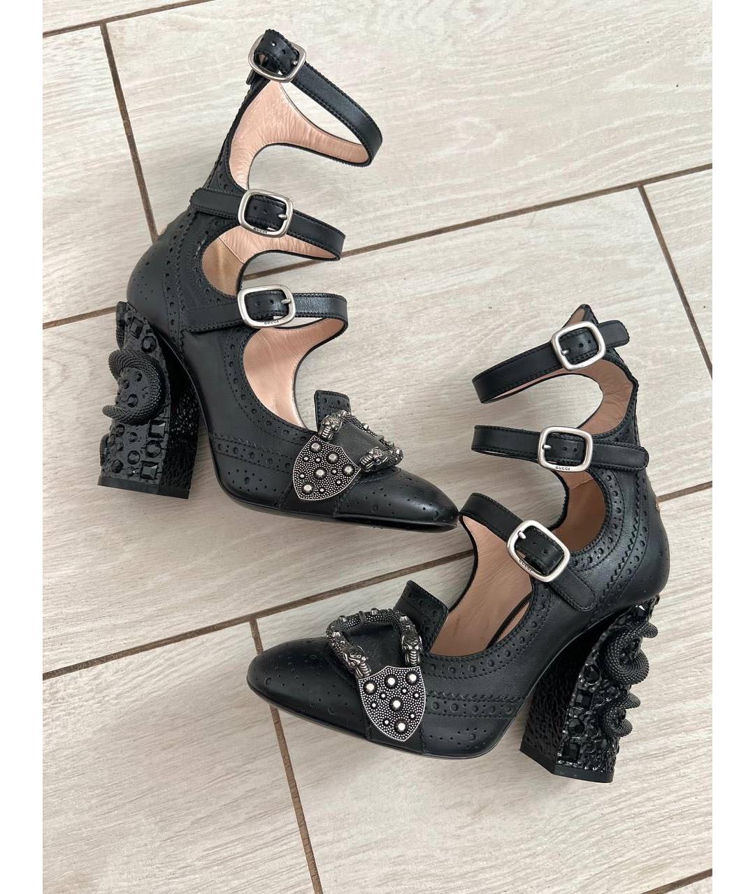 GUCCI Черные кожаные туфли, фото 3