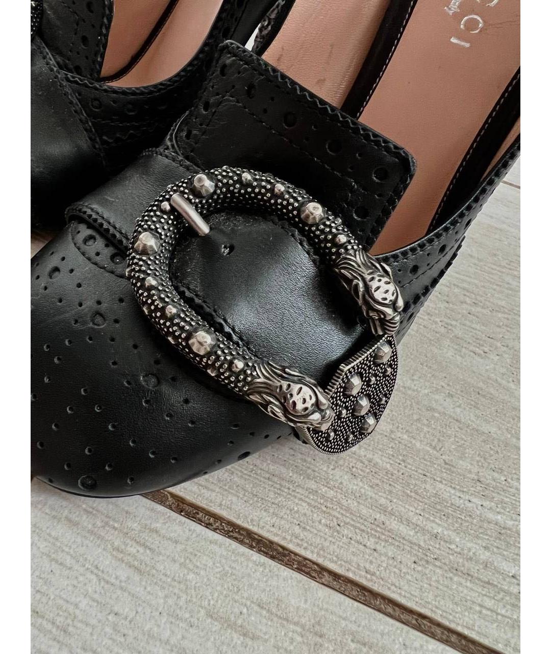 GUCCI Черные кожаные туфли, фото 6