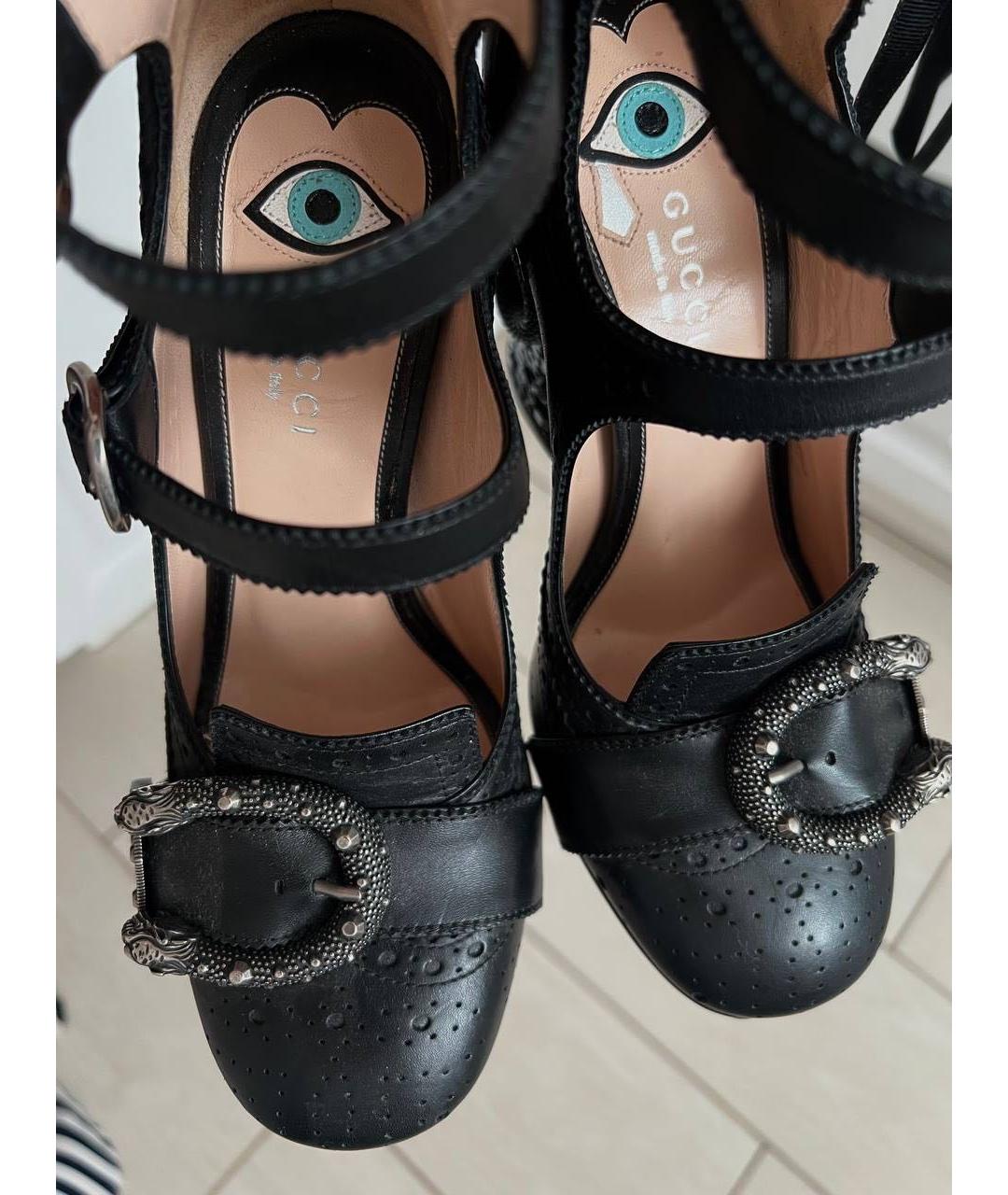 GUCCI Черные кожаные туфли, фото 2