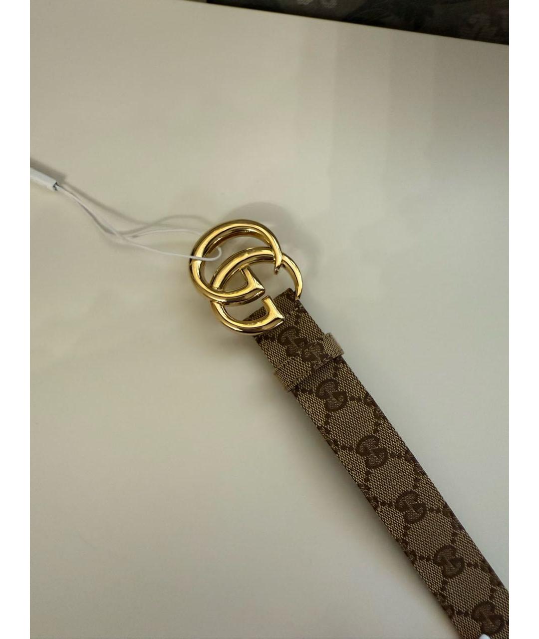 GUCCI Бежевый кожаный ремень, фото 2