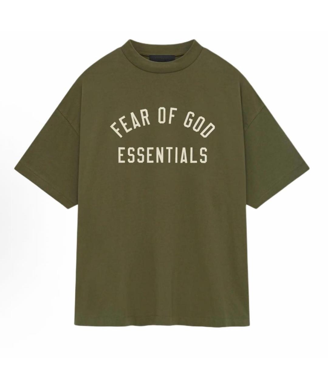 FEAR OF GOD ESSENTIALS Хаки футболка, фото 9