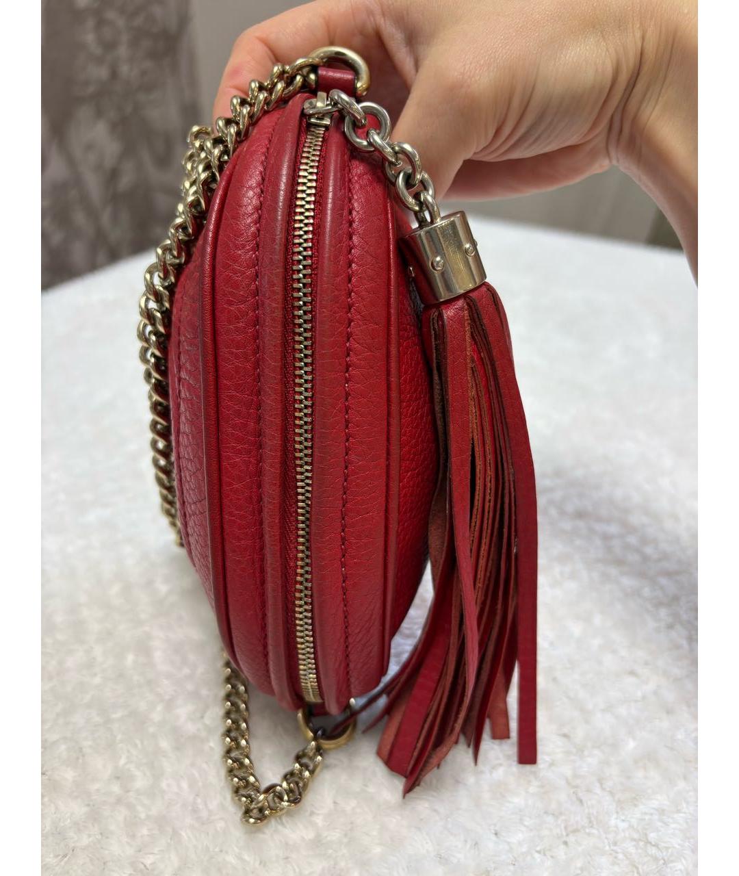 GUCCI Красная кожаная сумка через плечо, фото 8