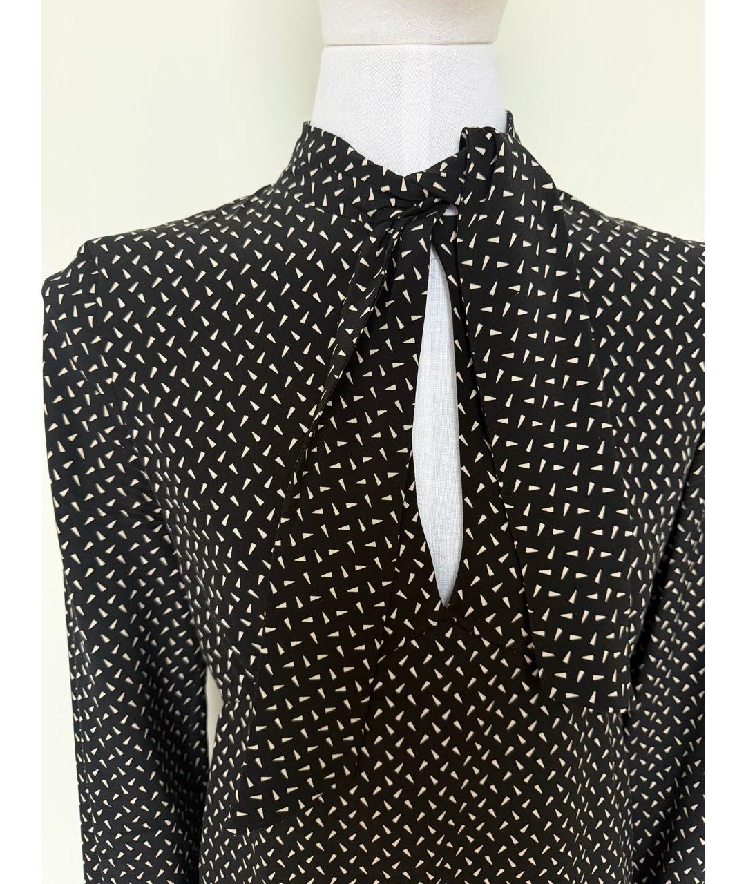 SAINT LAURENT Черное шелковое повседневное платье, фото 4