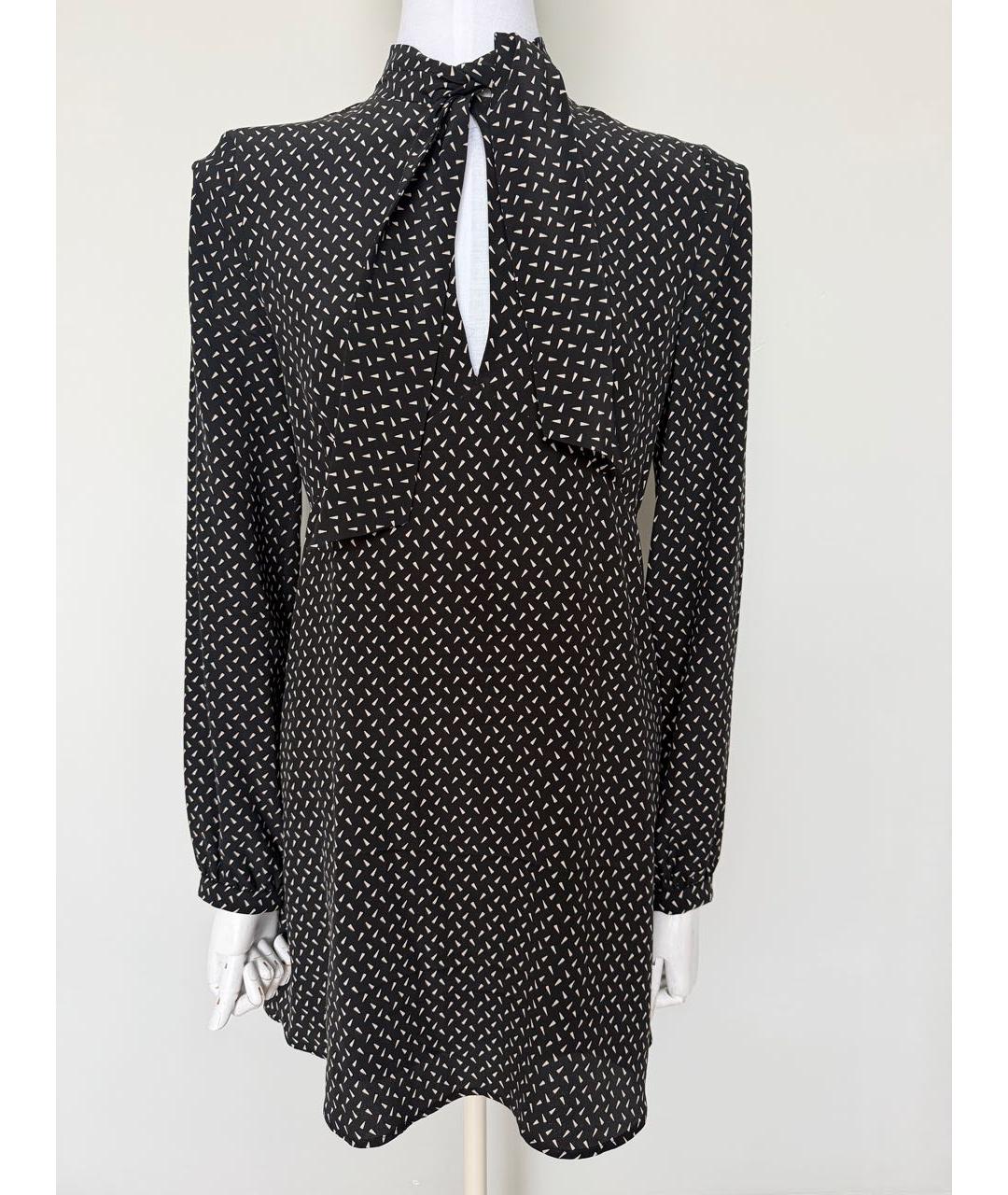 SAINT LAURENT Черное шелковое повседневное платье, фото 6