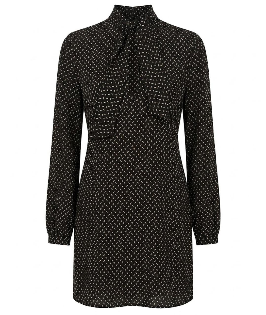 SAINT LAURENT Черное шелковое повседневное платье, фото 1