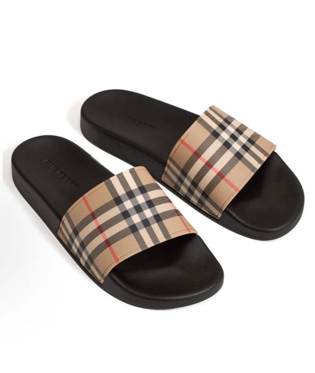 BURBERRY Бежевые шлепанцы, фото 3