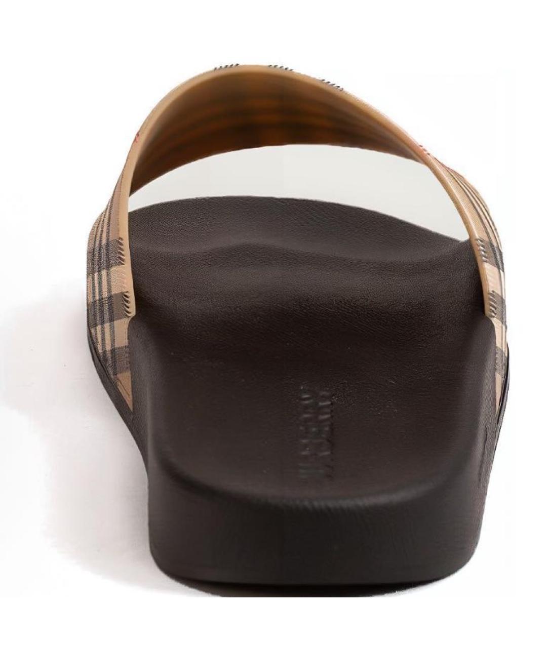 BURBERRY Бежевые шлепанцы, фото 4