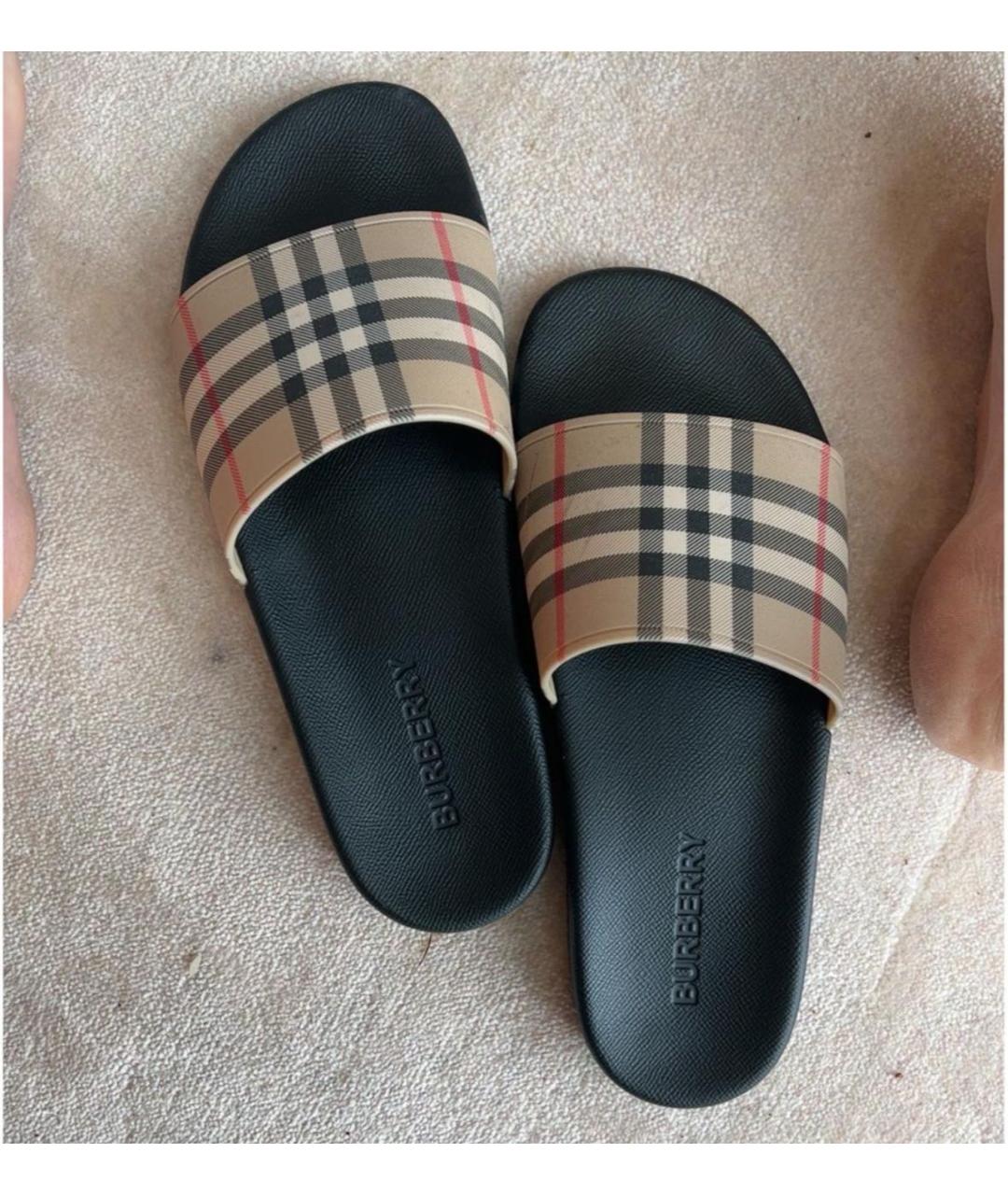 BURBERRY Бежевые шлепанцы, фото 6