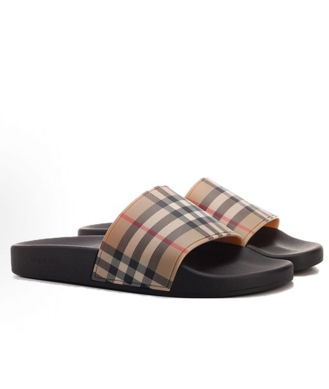 BURBERRY Бежевые шлепанцы, фото 2