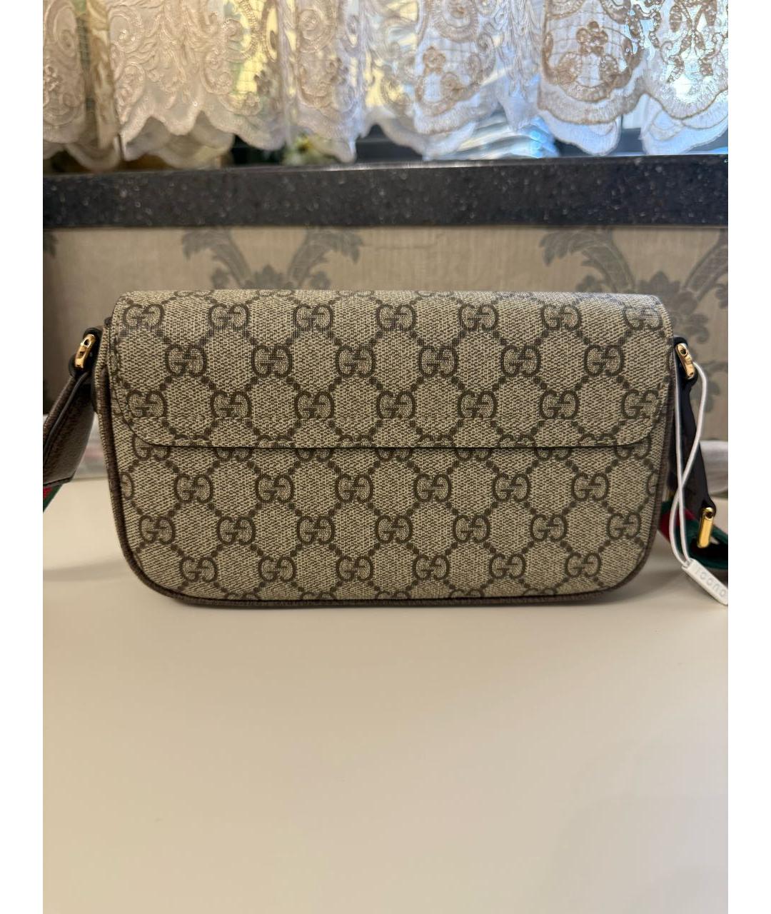 GUCCI Бежевая кожаная сумка через плечо, фото 3