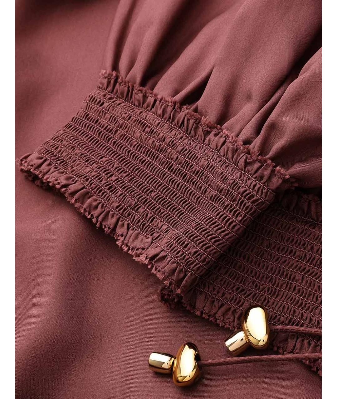 ZIMMERMANN Бордовые шелковые брюки широкие, фото 4