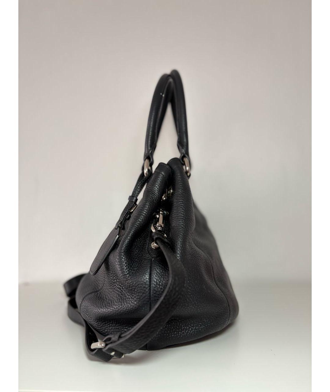 PRADA Черная кожаная сумка тоут, фото 6
