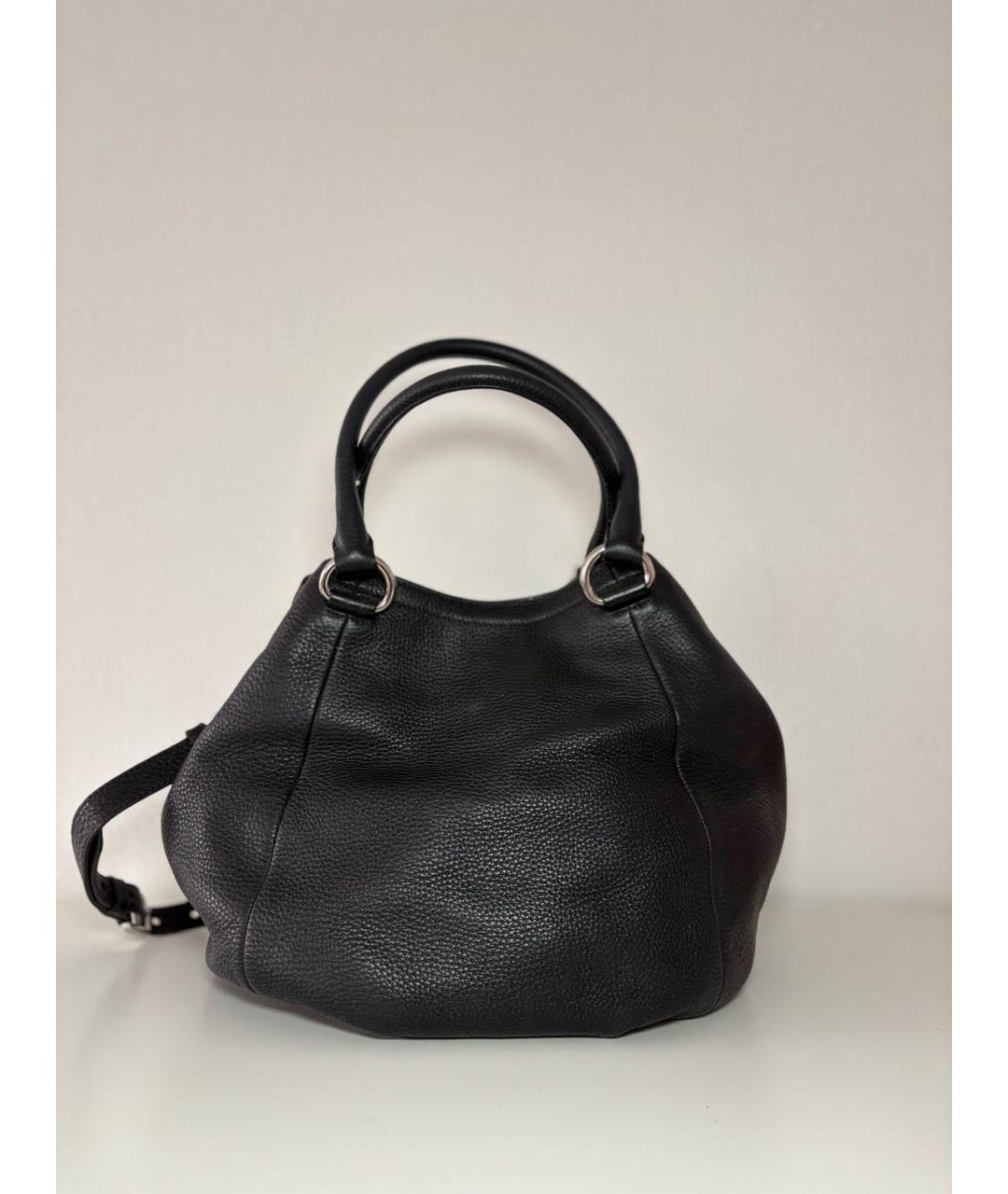 PRADA Черная кожаная сумка тоут, фото 3