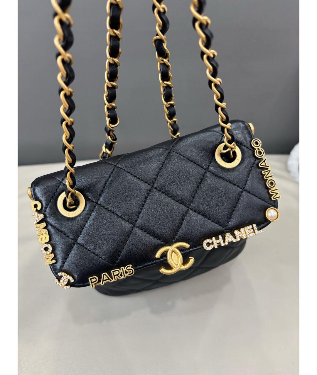 CHANEL Черная кожаная сумка через плечо, фото 3
