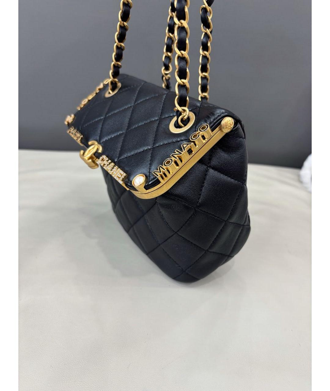 CHANEL Черная кожаная сумка через плечо, фото 4