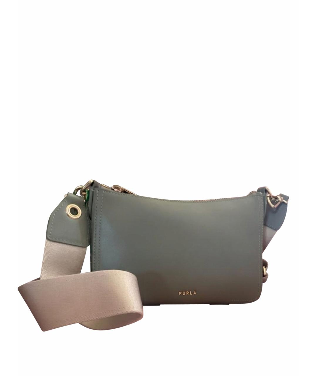 FURLA Хаки сумка через плечо из искусственной кожи, фото 1