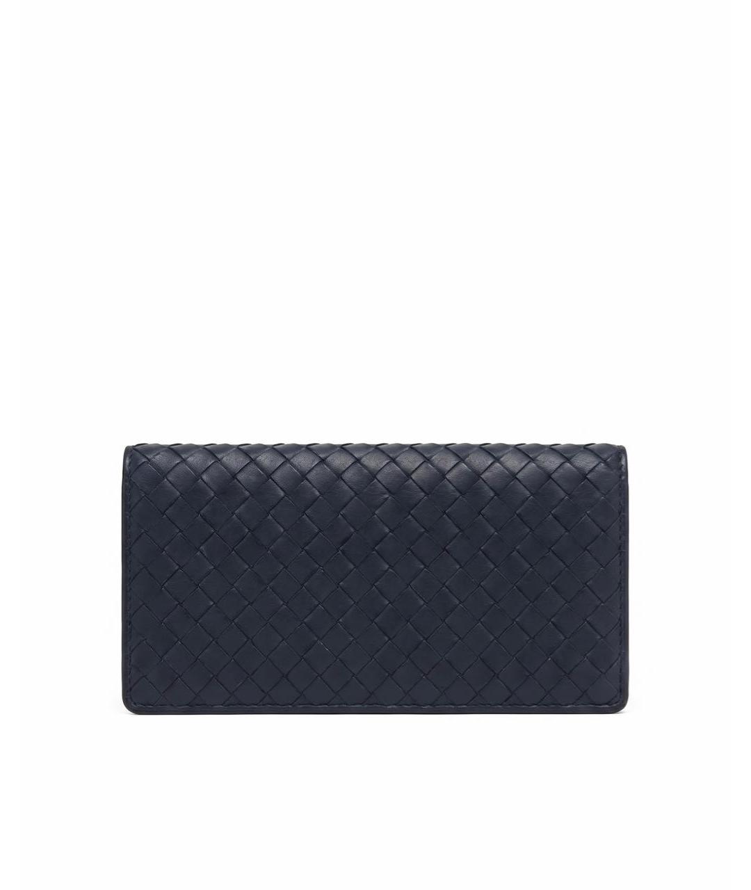 BOTTEGA VENETA Темно-синий кожаный кошелек, фото 1