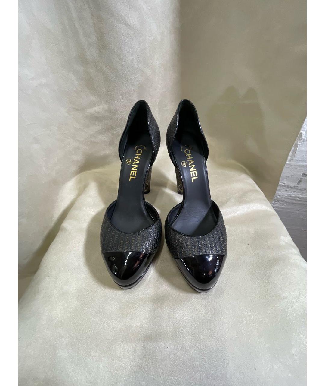 CHANEL Черные кожаные туфли, фото 2