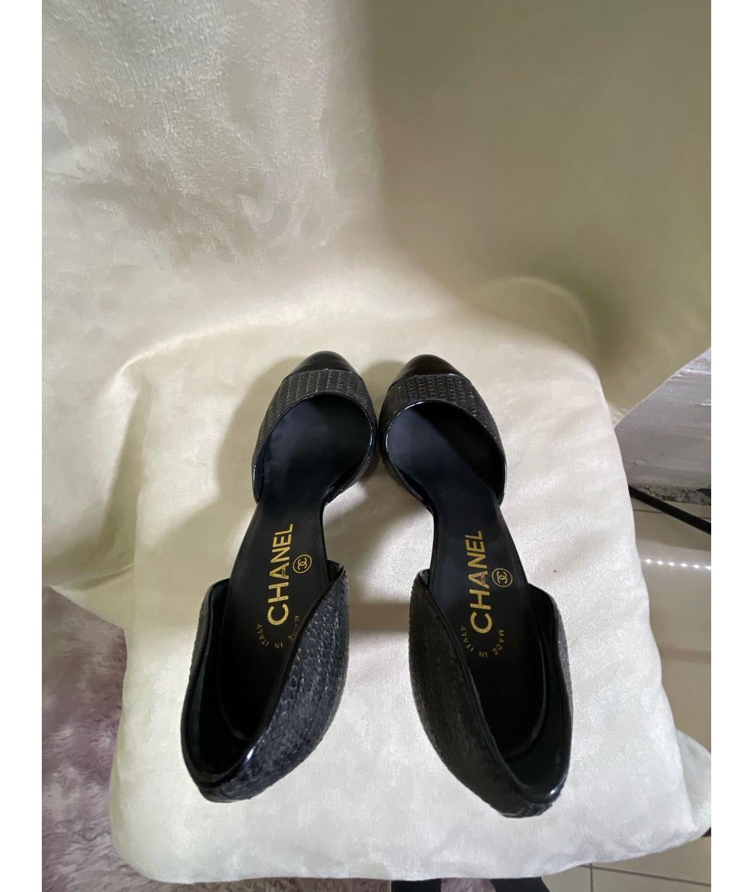CHANEL Черные кожаные туфли, фото 3