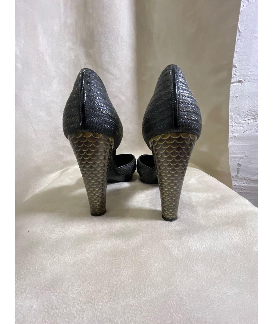 CHANEL Черные кожаные туфли, фото 4