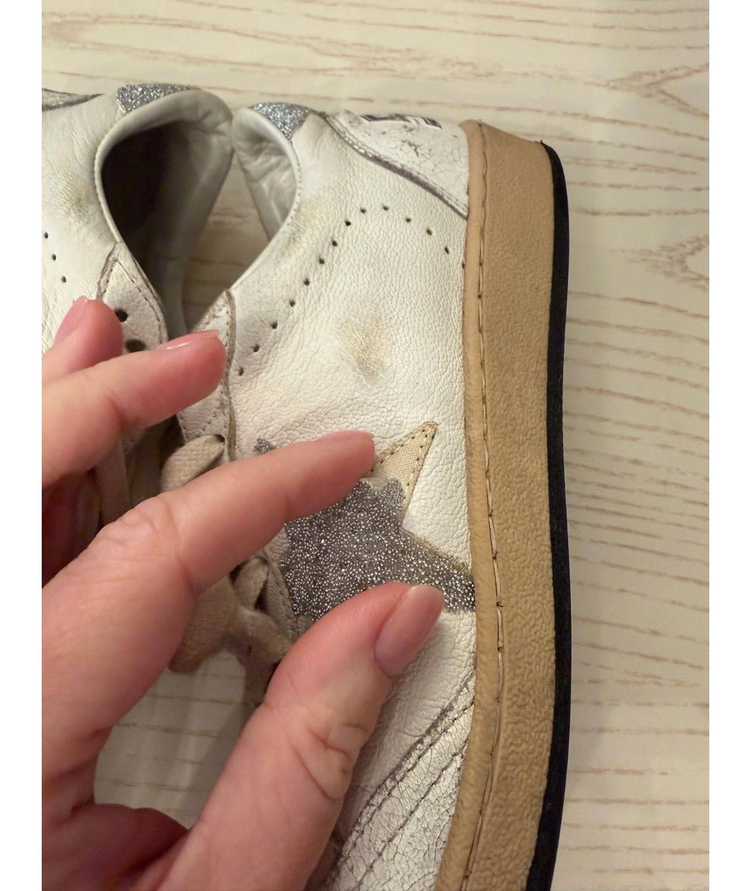 GOLDEN GOOSE Белые кожаные кеды, фото 5