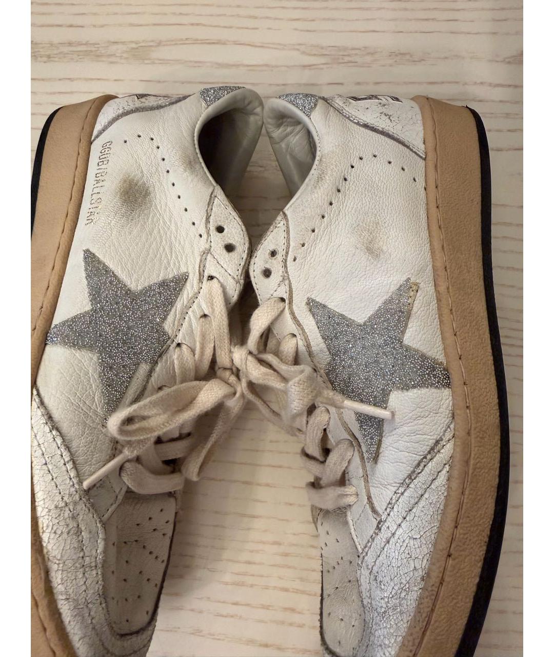 GOLDEN GOOSE Белые кожаные кеды, фото 4