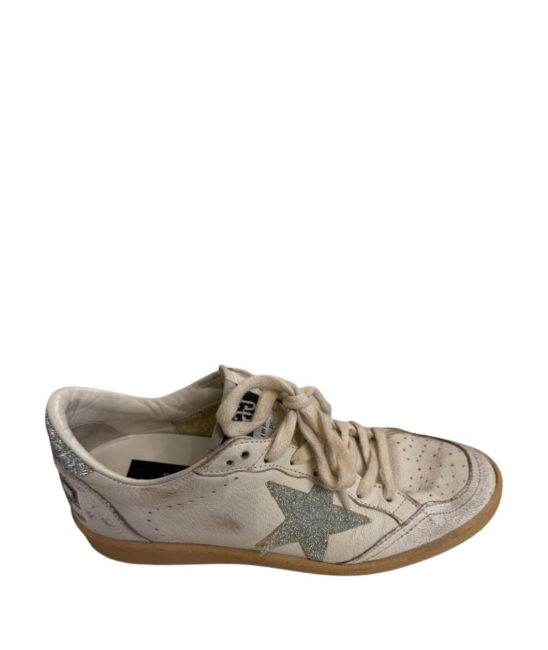 GOLDEN GOOSE Белые кожаные кеды, фото 1