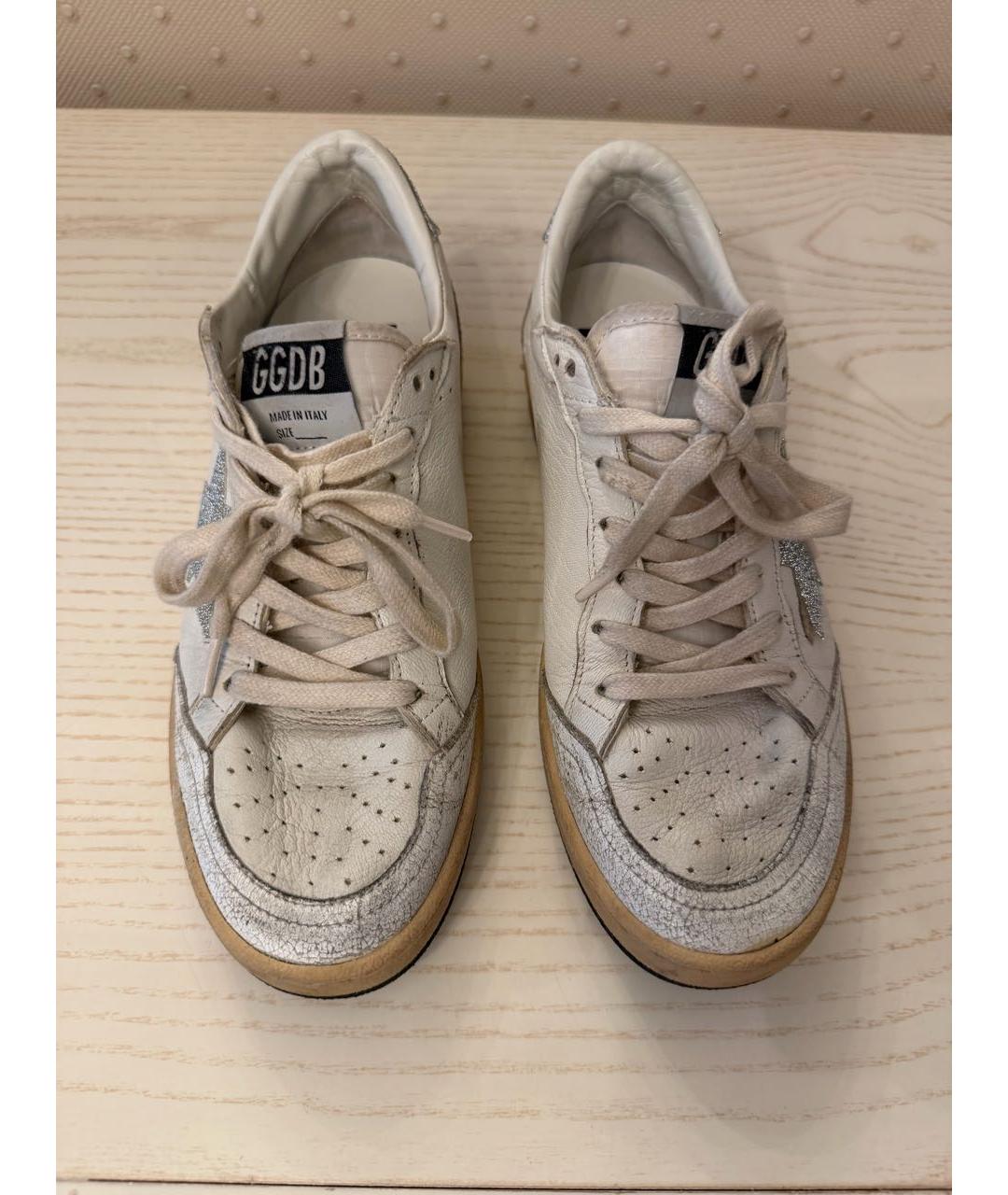 GOLDEN GOOSE Белые кожаные кеды, фото 2