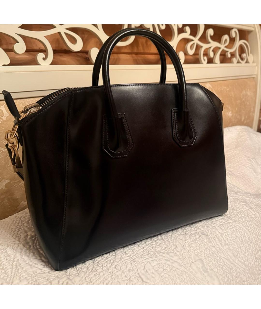 GIVENCHY Черная кожаная сумка тоут, фото 2
