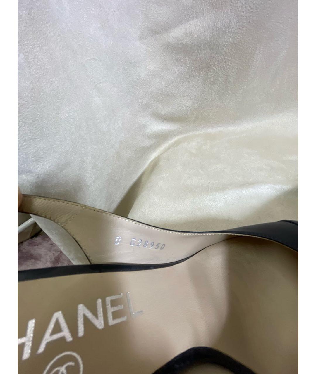 CHANEL Черные кожаные босоножки, фото 7