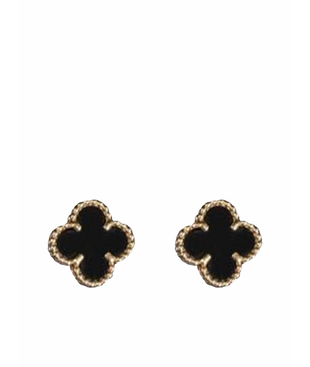 VAN CLEEF & ARPELS Черные серьги из желтого золота, фото 1