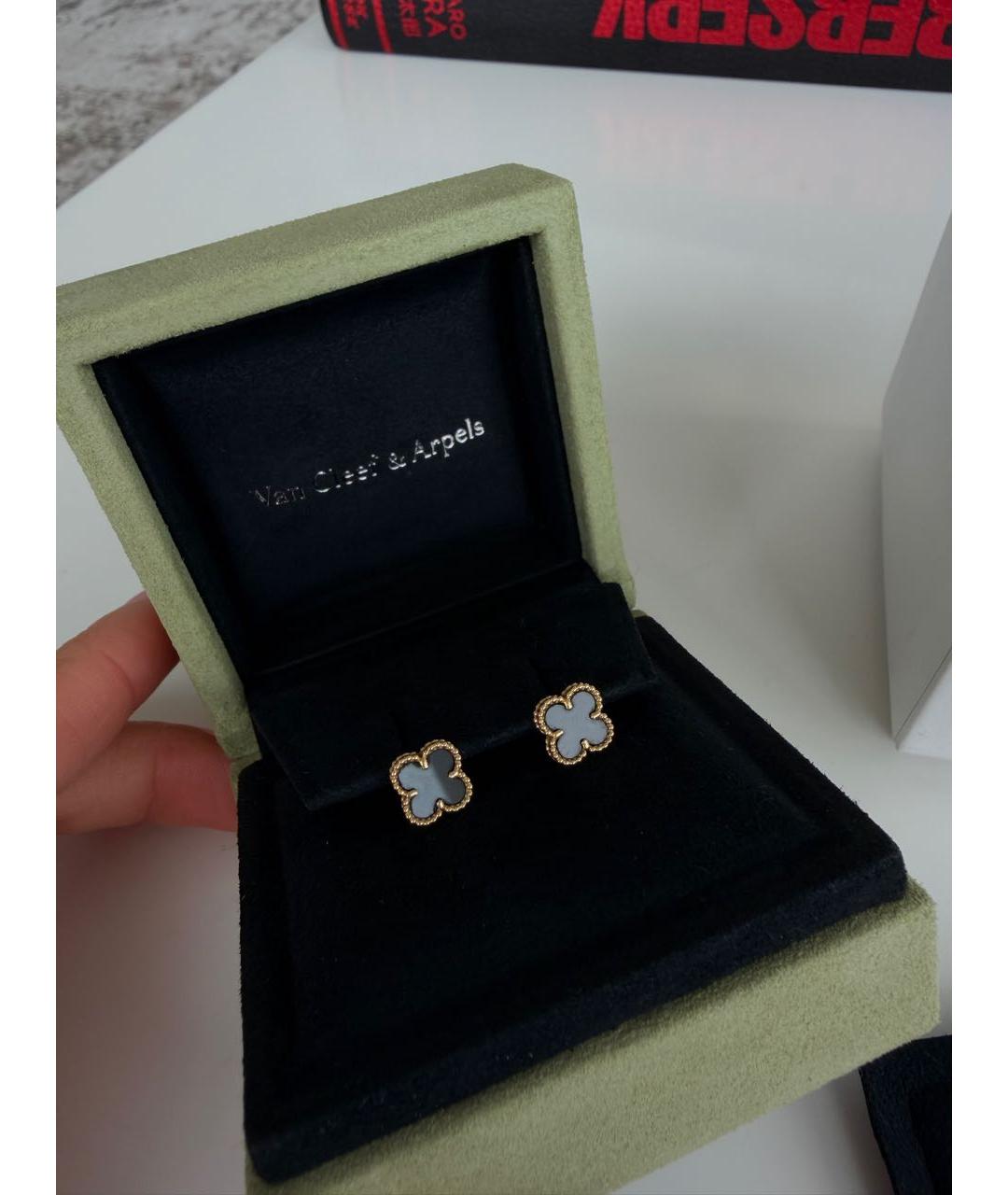 VAN CLEEF & ARPELS Черные серьги из желтого золота, фото 4