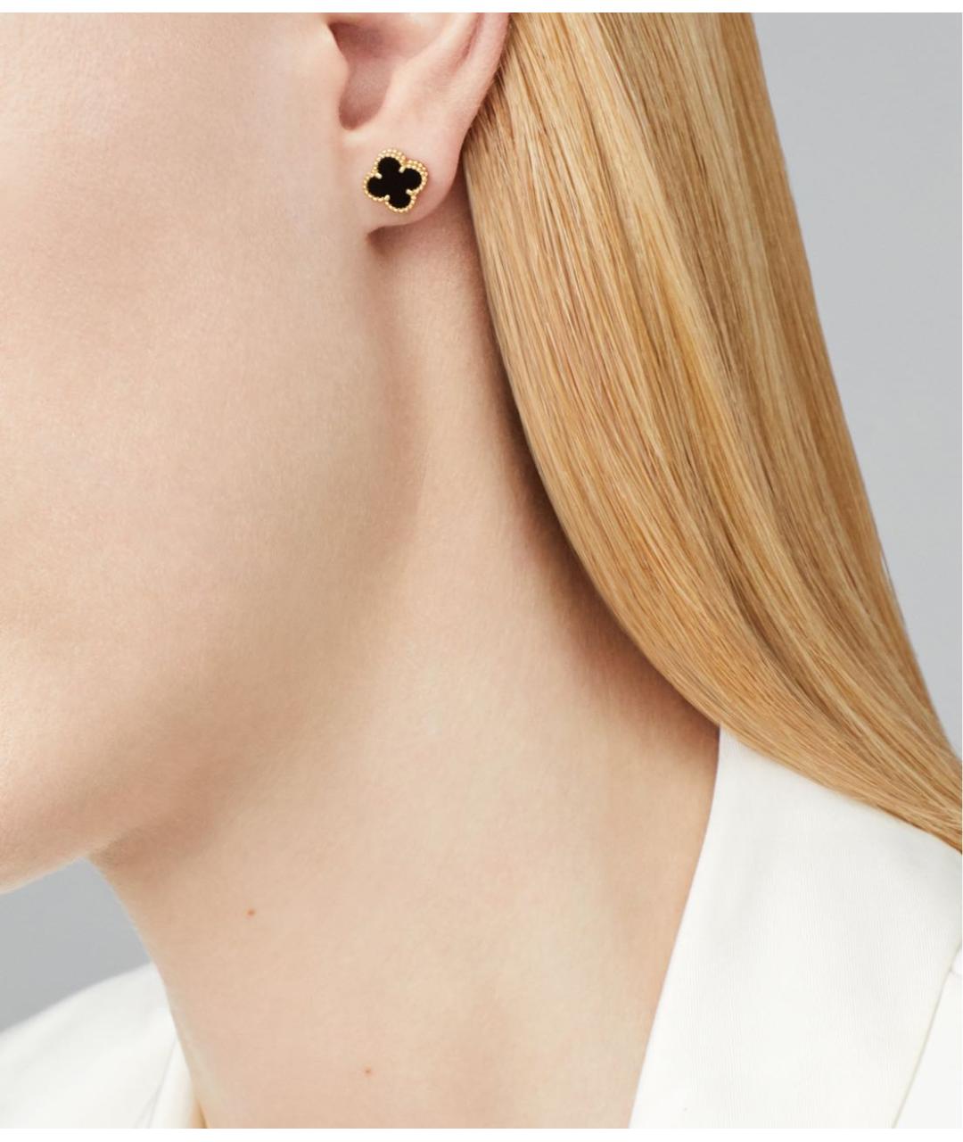 VAN CLEEF & ARPELS Черные серьги из желтого золота, фото 5