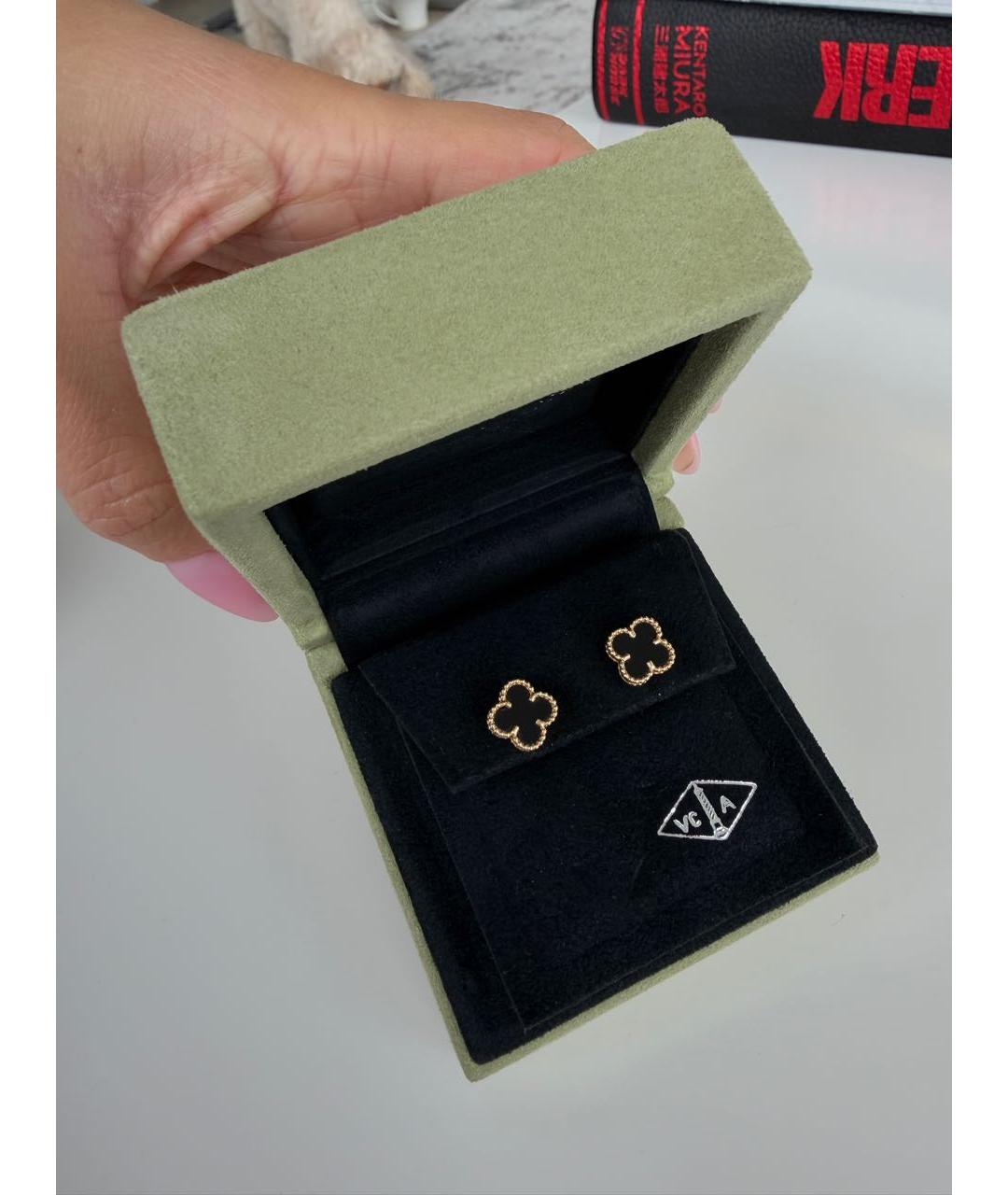 VAN CLEEF & ARPELS Черные серьги из желтого золота, фото 6