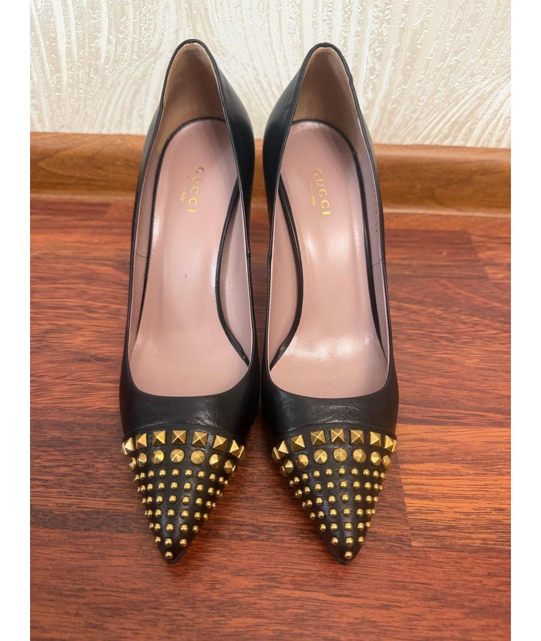 GUCCI Черные кожаные туфли, фото 2