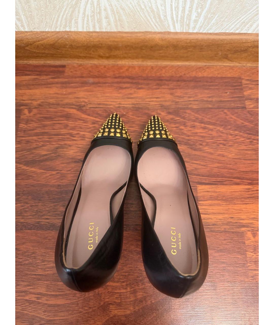 GUCCI Черные кожаные туфли, фото 3