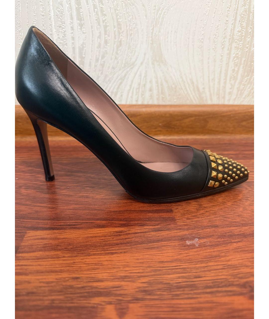 GUCCI Черные кожаные туфли, фото 5