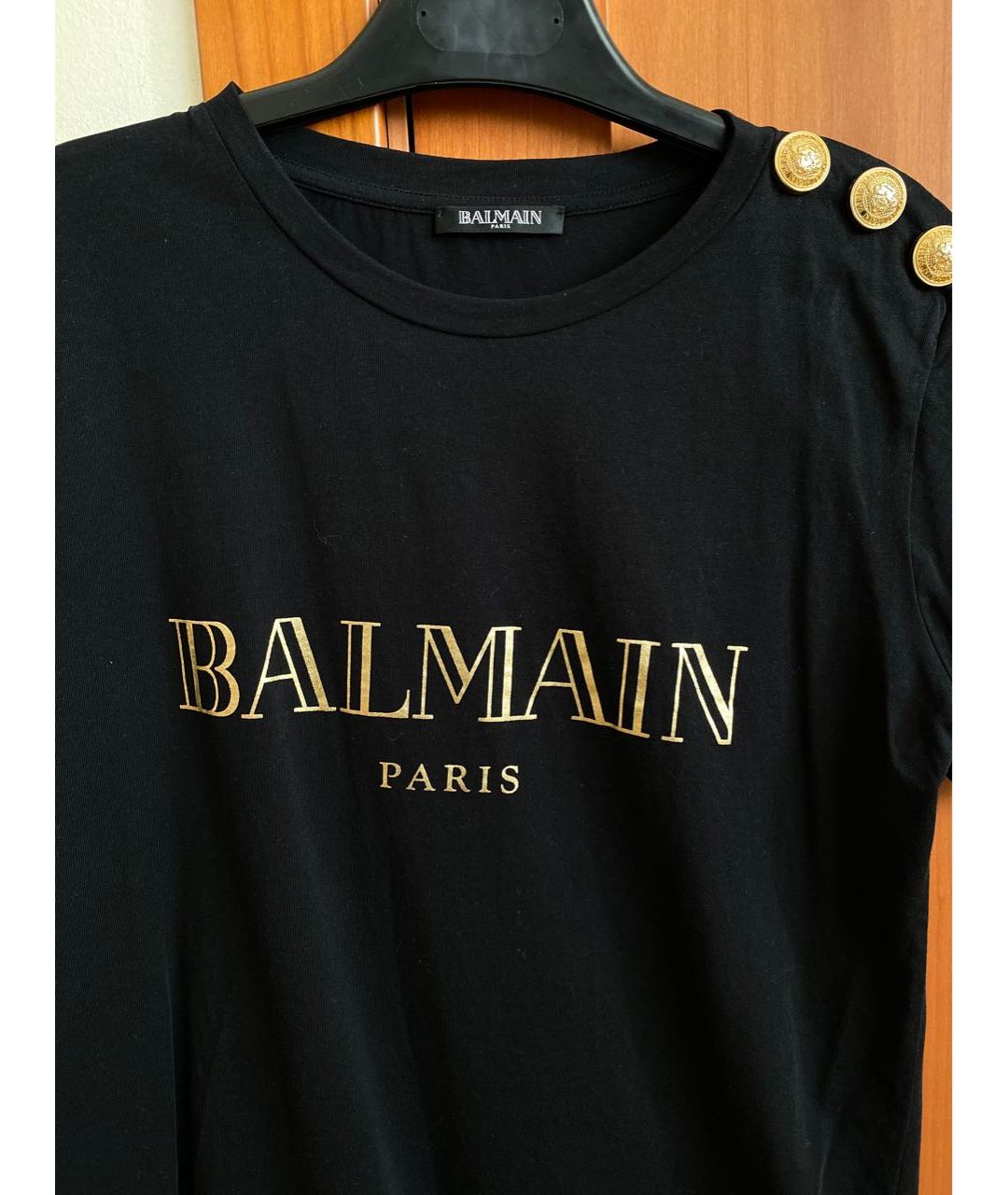BALMAIN Черная хлопковая футболка, фото 3