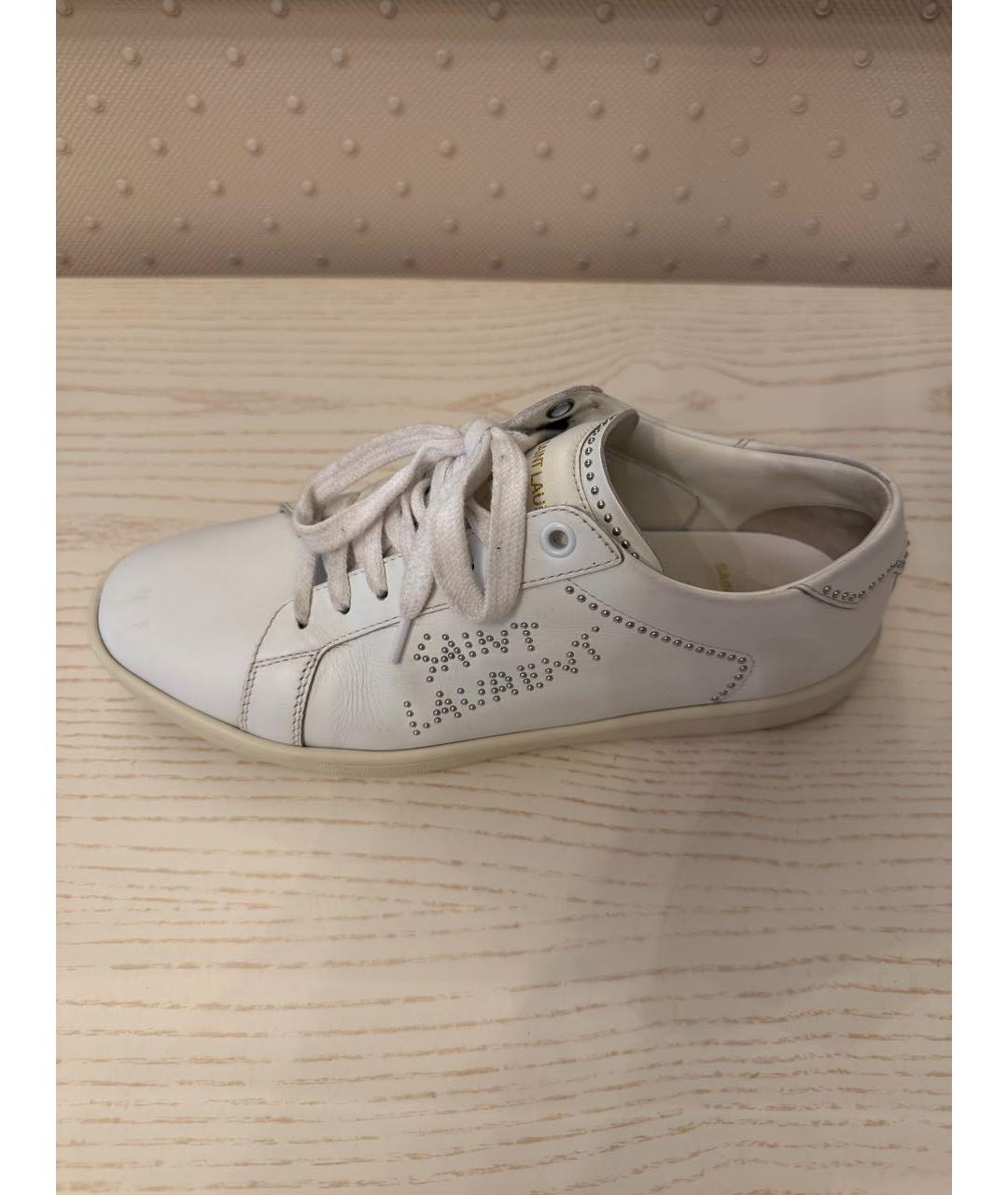 SAINT LAURENT Белые кожаные кеды, фото 9