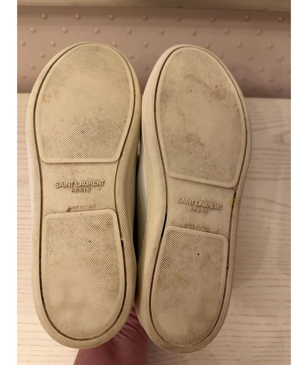 SAINT LAURENT Белые кожаные кеды, фото 6