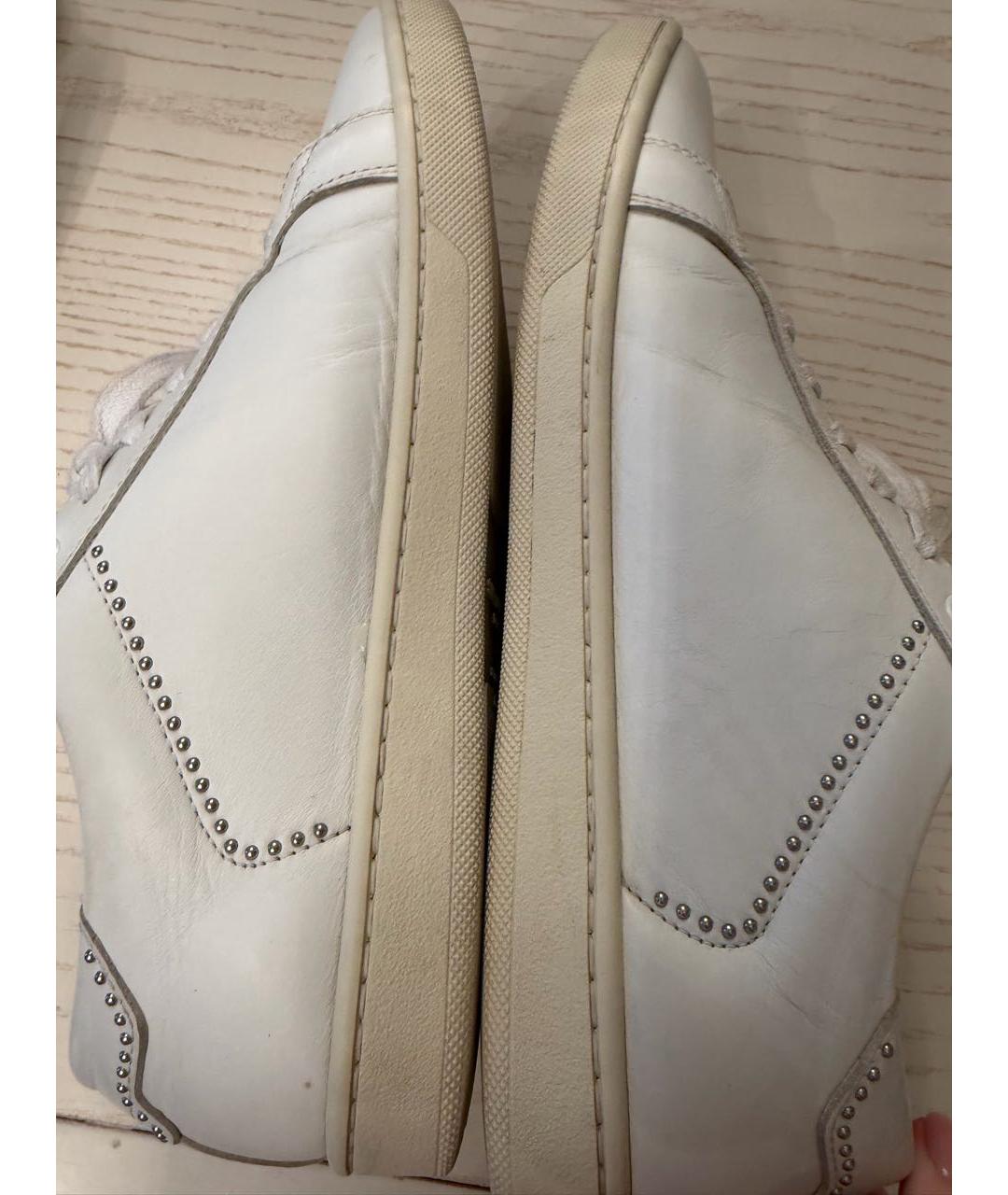 SAINT LAURENT Белые кожаные кеды, фото 8