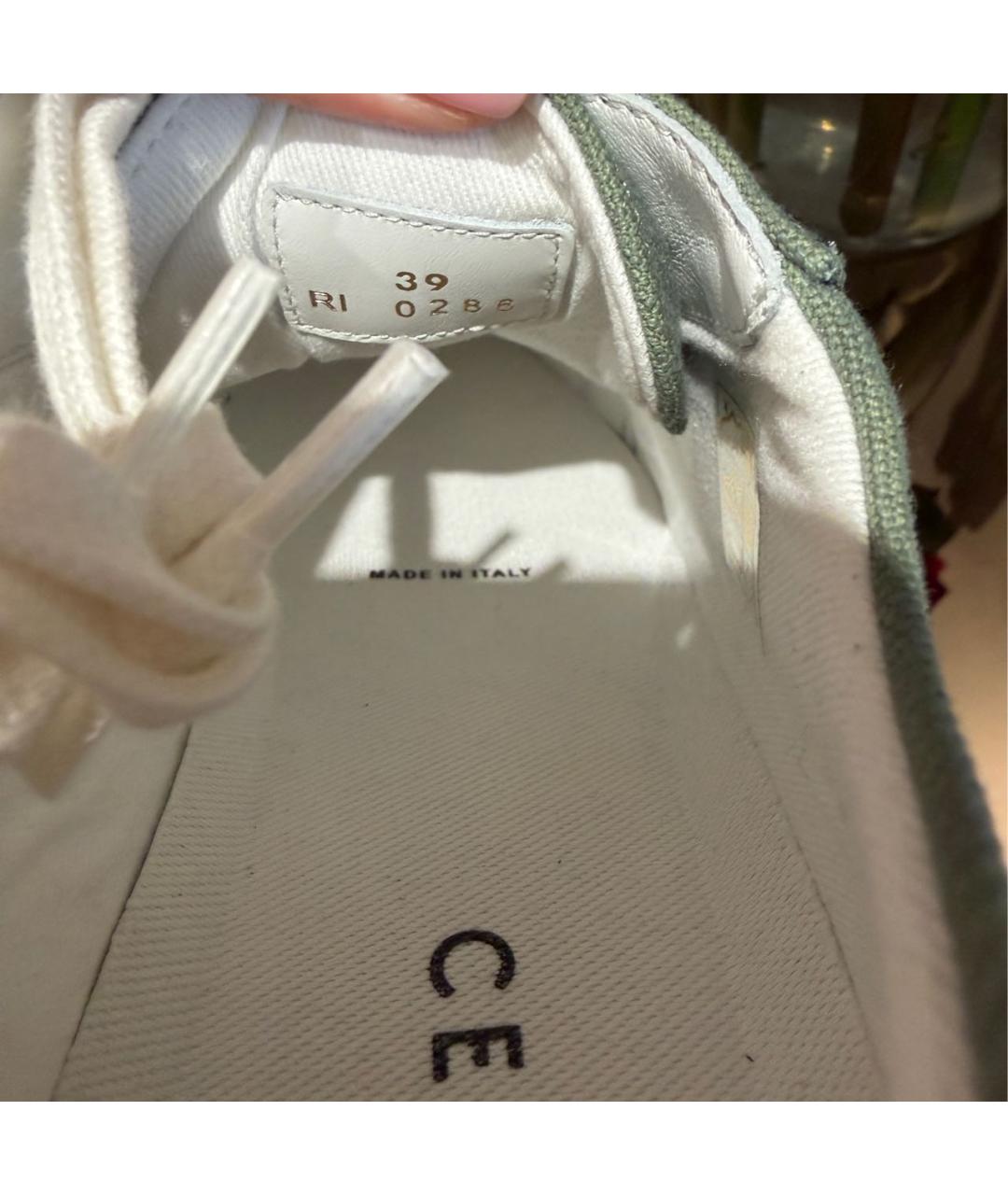 CELINE Бирюзовые текстильные кеды, фото 5