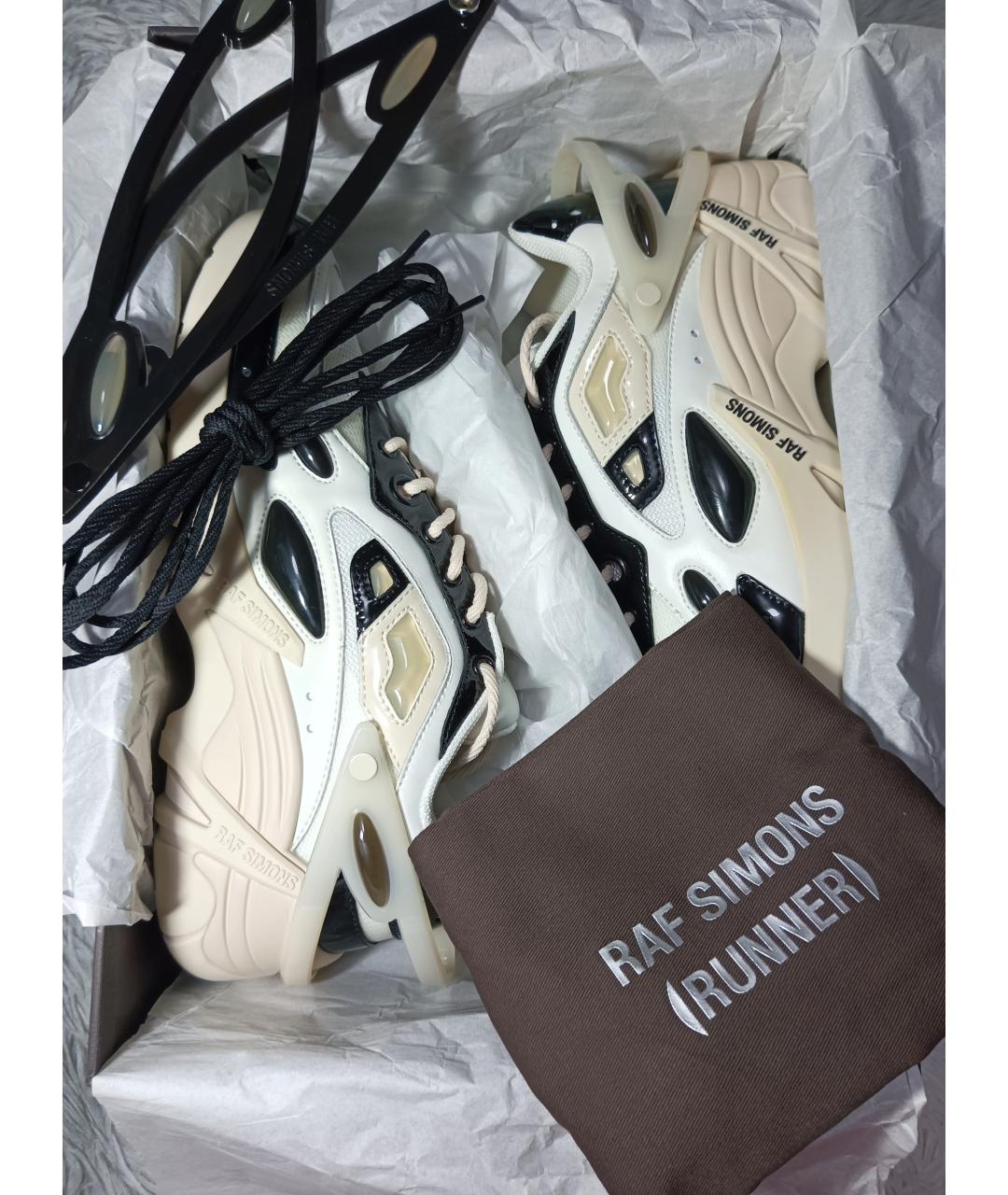 RAF SIMONS Бежевые кожаные низкие кроссовки / кеды, фото 5