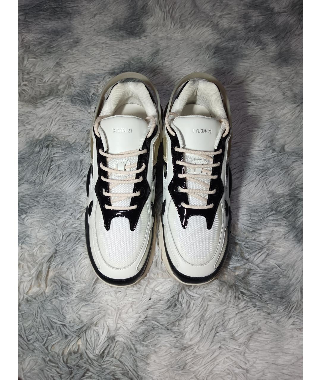 RAF SIMONS Бежевые кожаные низкие кроссовки / кеды, фото 2